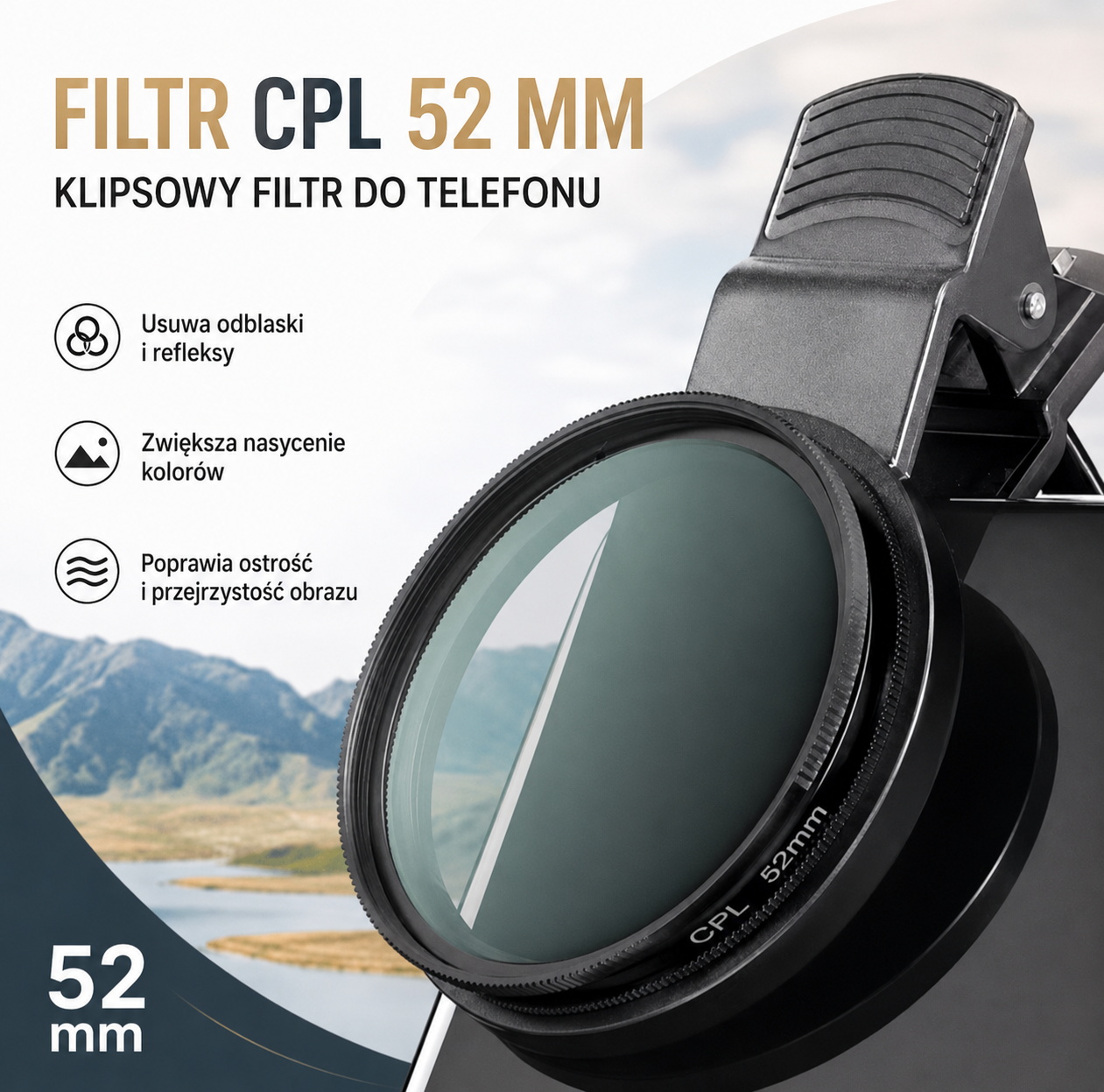 CPL 52mm Klips do telefonu uniwersalny