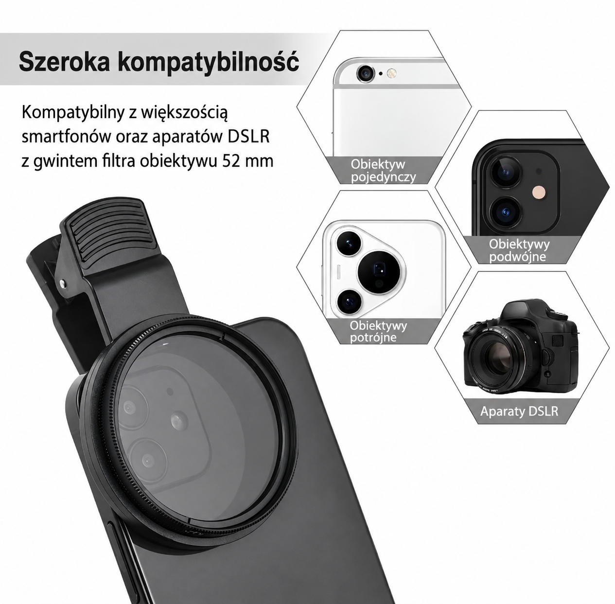 CPL 52mm Klips do telefonu uniwersalny